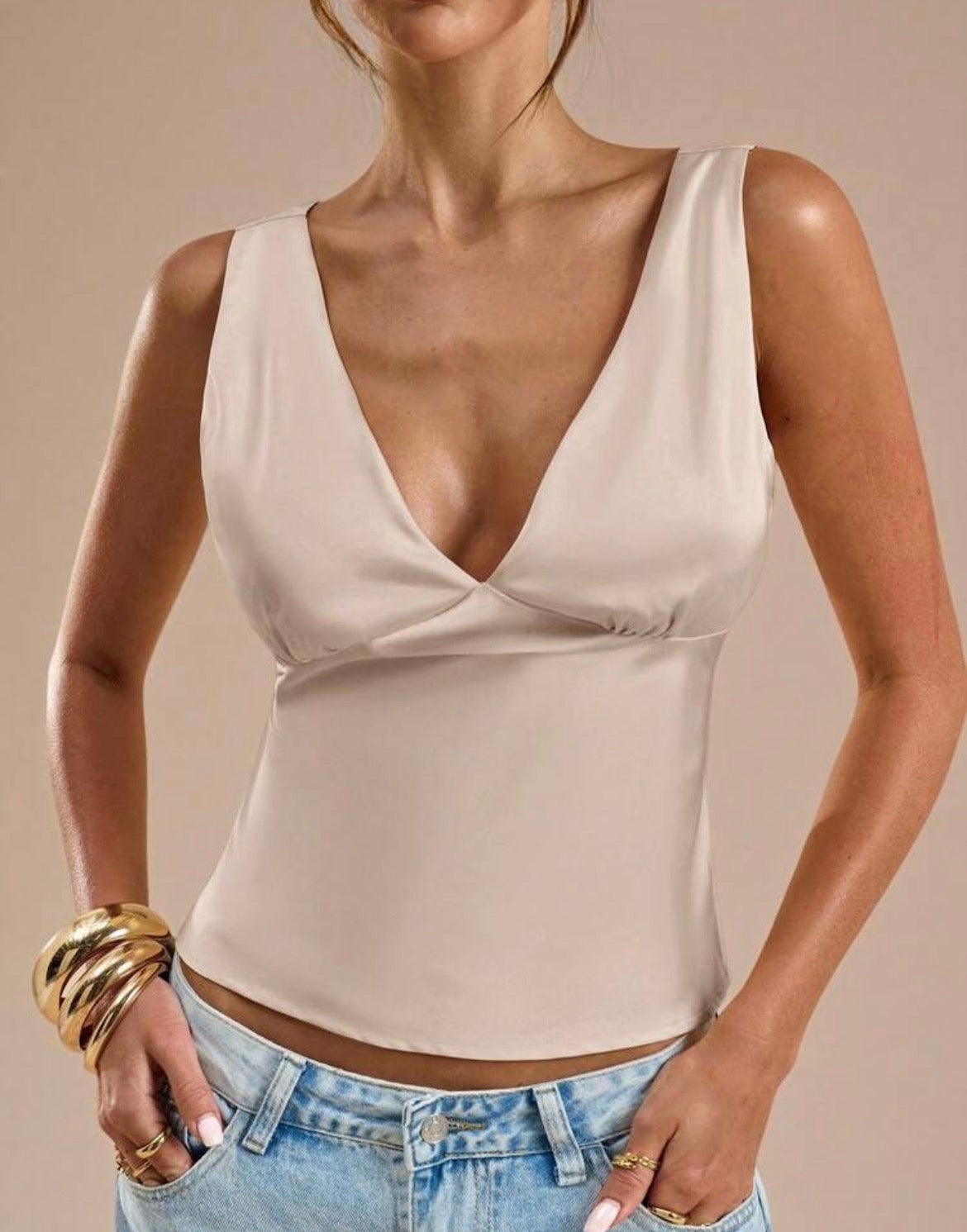 Blusa de satén