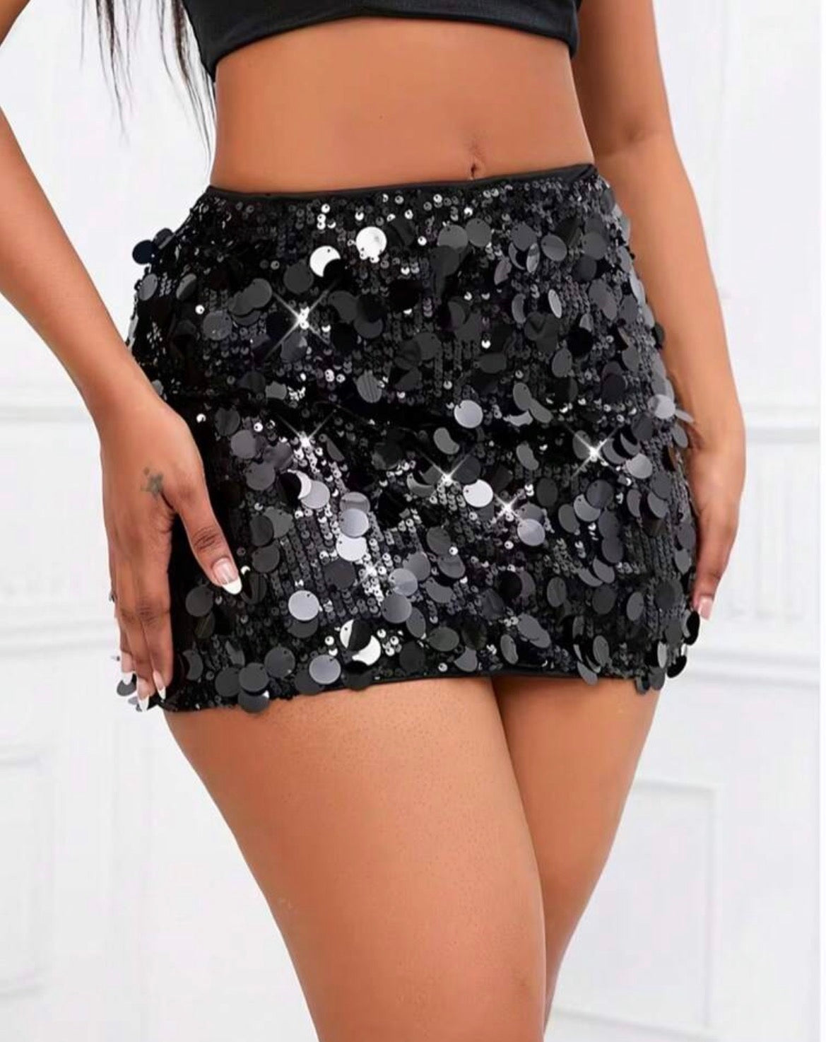 Falda con lentejuelas