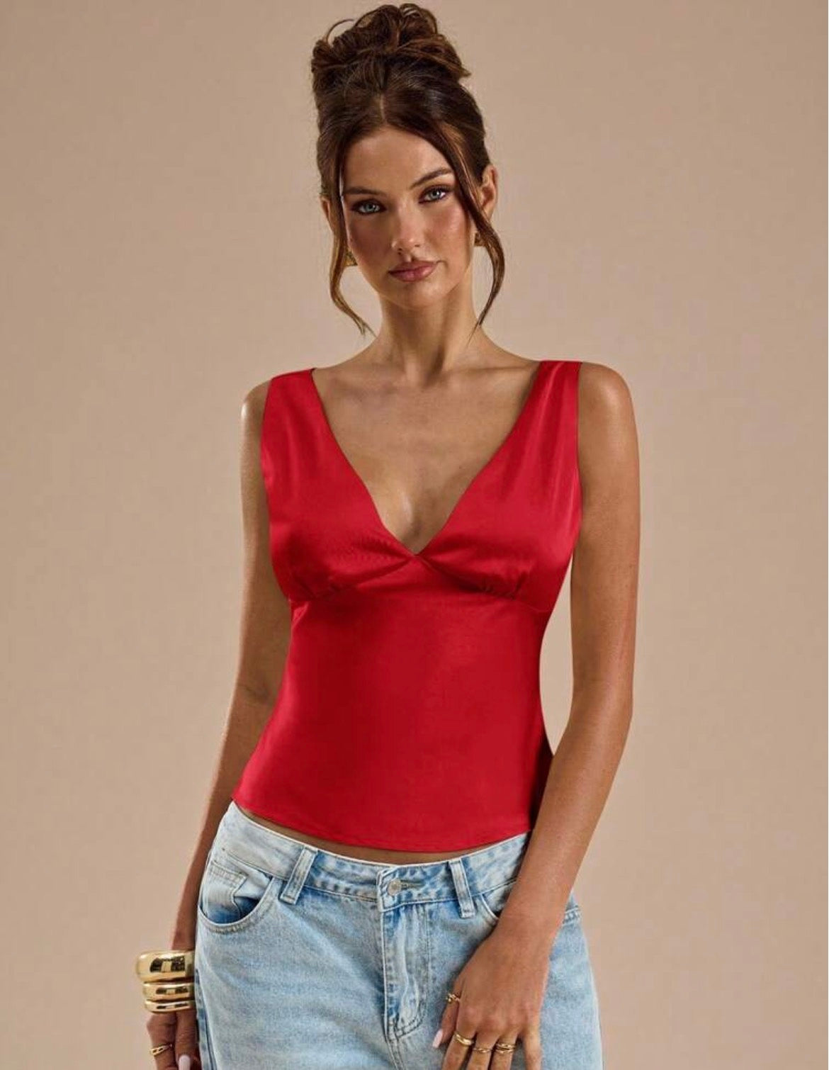 Blusa de satén
