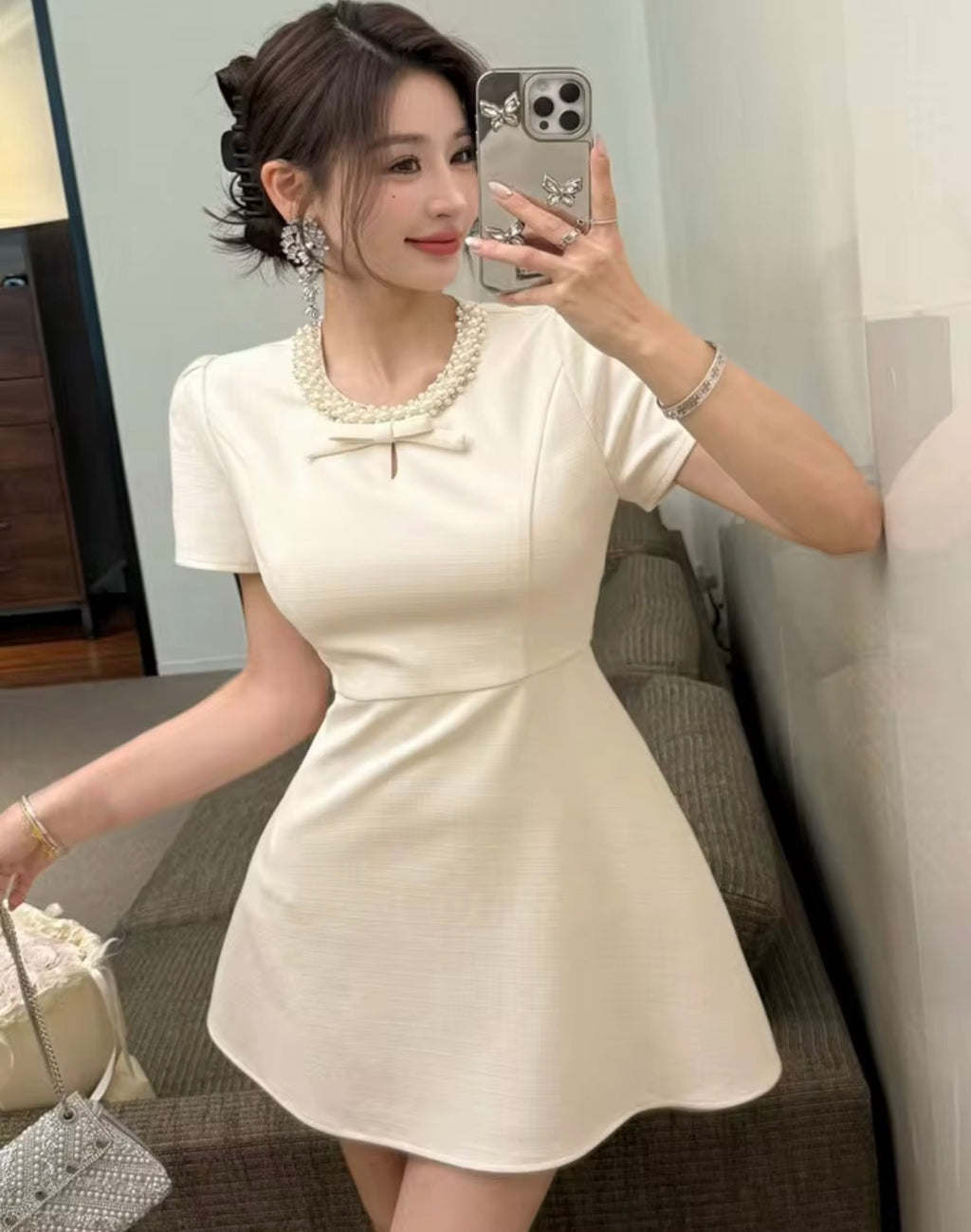 Vestido con perlas