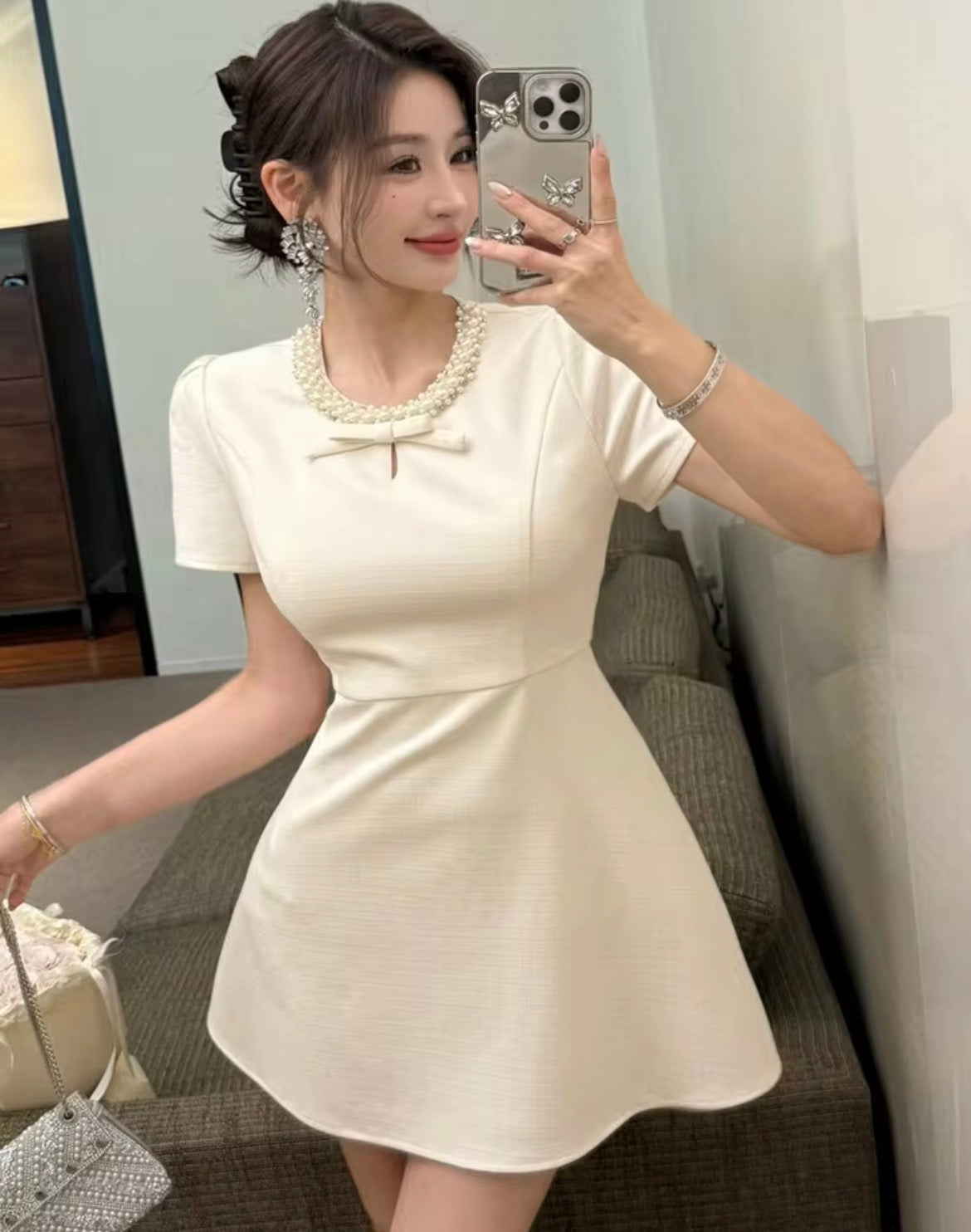 Vestido con perlas